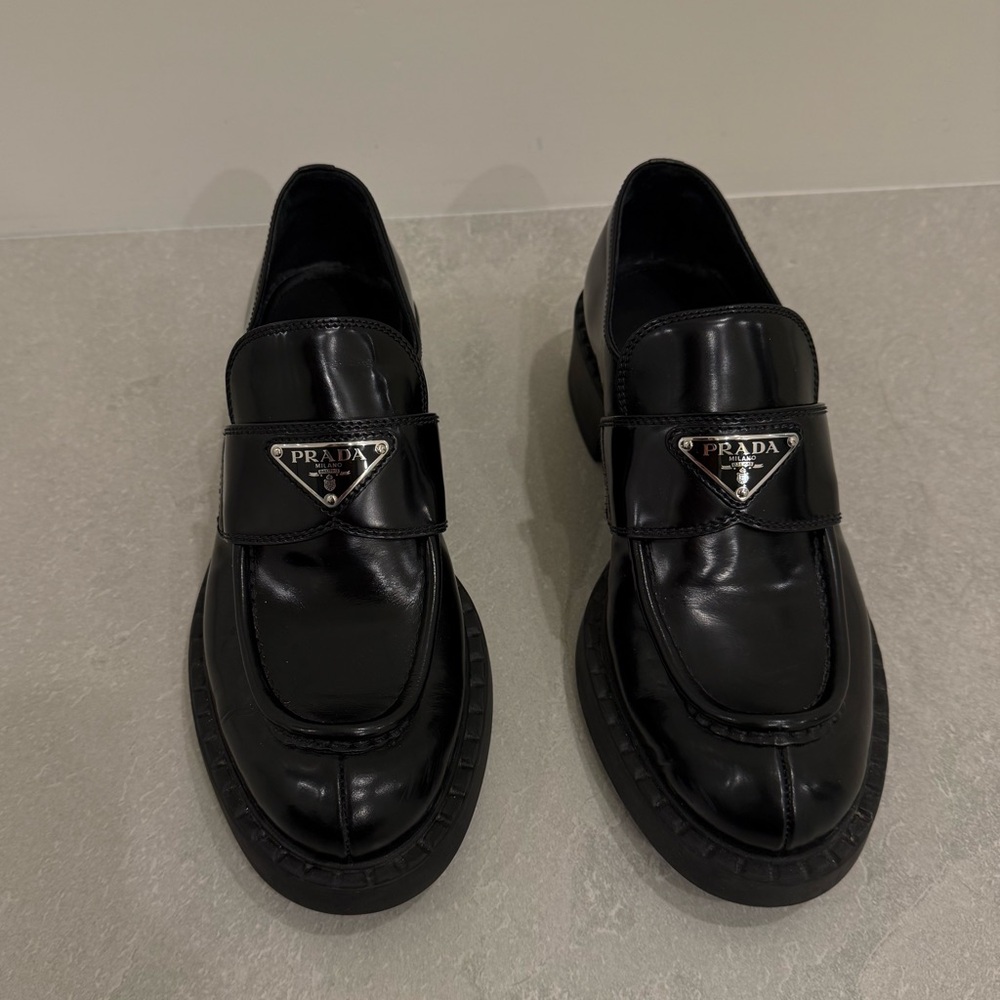 Prada Black Leather Loafers